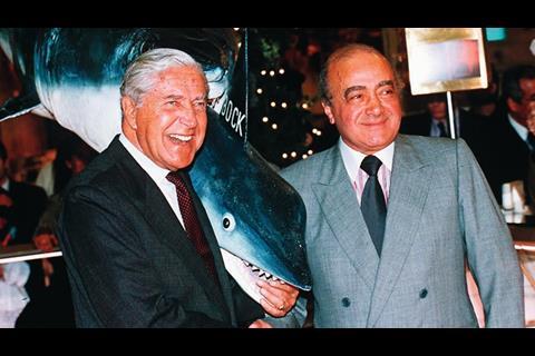 Tiny Rowland with Mohamed Al Fayed